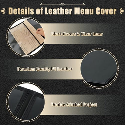 Restaurant Menu Cover Holders, Coffee (10, 2 View (8.5"x11")) - size: 2 View (8.5" x 11")