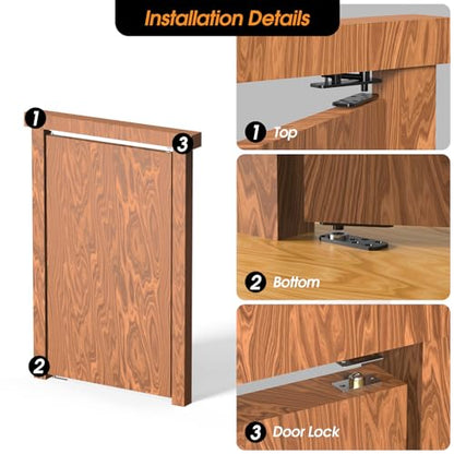 Pivot Hinge, Heavy Duty Hidden Door Hinge for Wood Secret Door - color: Large