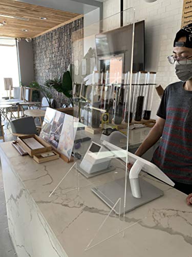 Sneeze Guard - 24" W x 16" T Acrylic Divider Protection Barrier Shield Checkout Counter Desk