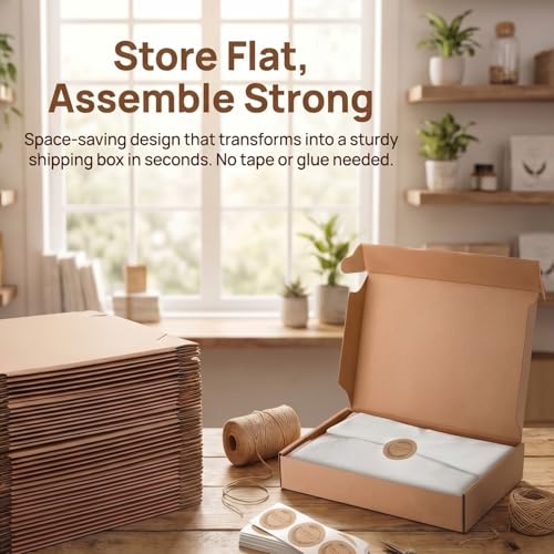 Cedilis 30 Pack 12x8x2 Inches Shipping Boxes, Brown Corrugated Cardboard Mailer Boxes, Medium Mailing Boxes for Shipping Packing Small Business - size: 12x8x2 Inches