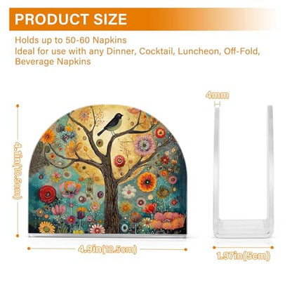 Tree of Life Napkin Holder for Table Acrylic Tissue Dispenser - color: Tree of Life
