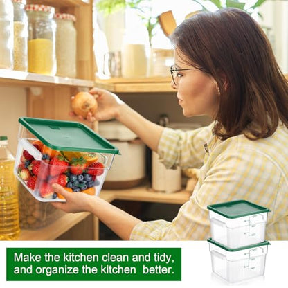 FoldTier 2 Pcs Square Food Storage Containers, Green, 12 Qt - color: Green, size: 12 Qt