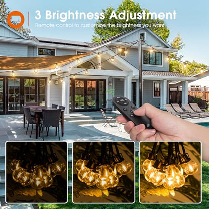 addlon 31FT (25+6) Solar String Lights with Remote, 13 LED G40 Bulbs - size: 25FT