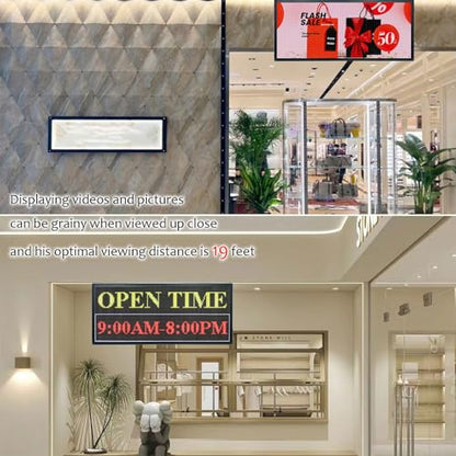 P6 Programmable Led Sign Custom Scrolling Outdoor Digital Signs For Businesses Display Screen Electronic Message Board Stock Ticker Advertising Pixel Led Panel Marquee 40"X17" - size: P6 40"x17"x2.4" Indoor/Outdoor