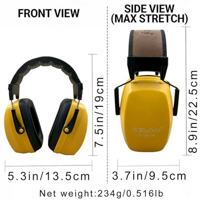 Yellow Comfortable And Durable Noise Cancelling Headphones For Men For Hunting Shooting Gun Range Mowing Adjustable