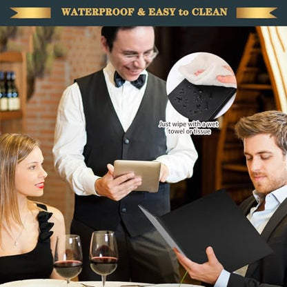 8.5x11 Restaurant Menu Book Cover Holder Water Proof Dinner Menu Cover Holder for Restaurant Hotel Bar Cocktail Menu Folder - size: 8.5"x11" (2 views/ 1pack)