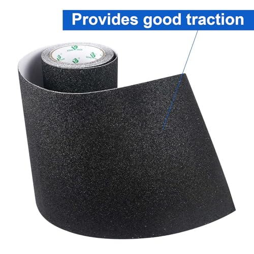 BOMEI PACK Anti Slip Tape, Black 12 Inch x 16.5Ft Grip Tape for Stairs Outdoor/Indoor, Waterproof Non Skid Roll for Stair Treads Non Slip, High Traction Abrasive Adhesive Stair Steps - size: 300mm
