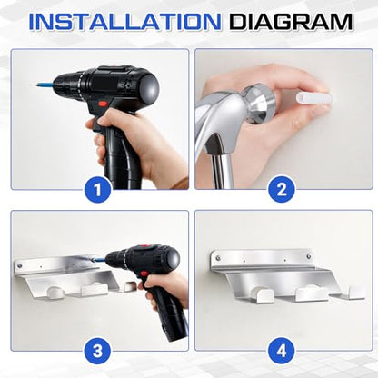 Pelopy Aluminum Wall Mount Tape Gun Holder Dispenser, Silver, 2 Roll Holder - color: Silver, size: 2 Roll Holder