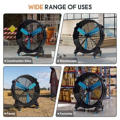 Albott 72 Inch Industrial Drum Fan, 1100W Plastic High Velocity Floor Fan - size: 72 Inch