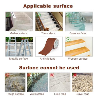 BOMEI PACK Anti Slip Traction Tape, 4 Inch x 16 Foot - Best Grip, Friction, Abrasive Adhesive for Stairs, Tread Step, Indoor, Outdoor (4" X 16') (Brown) - color: Brown