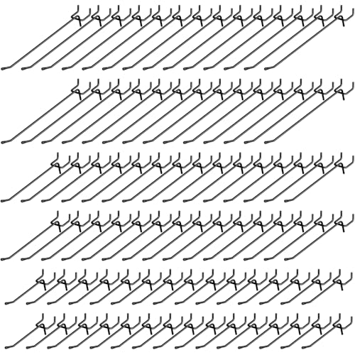 INCLY 120 Pack Pegboard Hooks, 4/6/8 Inch Peg Board Hooks Accessories - color: Black, size: 4/6/8 Inch