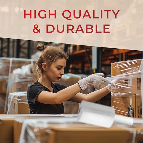 5" Stretch Film/Wrap 1000 feet 80 Gauge Industrial Strength up to 300% Stretch Clear Cling Durable Adhering Packing Moving Packaging Heavy Duty Shrink Film, Thick Plastic Packing Wrap– 36 Pack - size: 36 PACK
