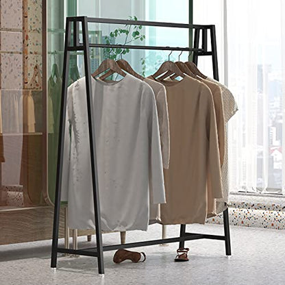 HOMEKAYT Black Clothing Racks for Hanging Clothes, Modern Clothes Rack Heavy Duty Display Rack for Home and Clothing Store 47''L-Black - color: black