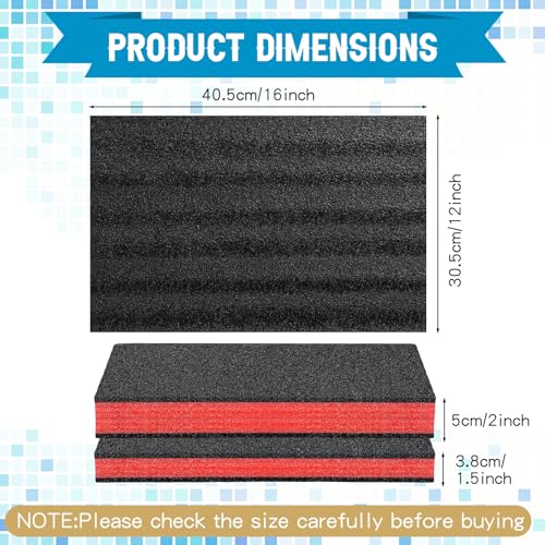 Outus 4 Pcs Polyethylene Foam, 16 x 12 x 1.5", 16 x 12 x 2", Red, Black - color: Red, Black, size: 16 x 12 x 1.5 Inch, 16 x 12 x 2 Inch