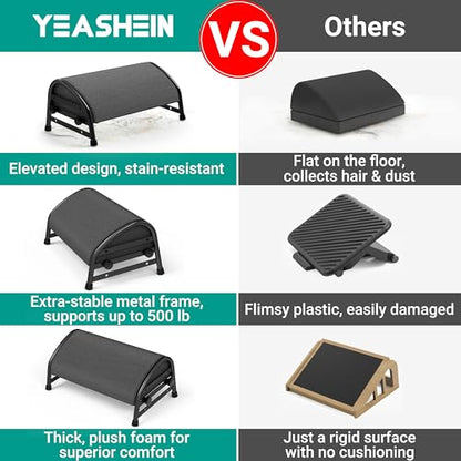 YEASHEIN Adjustable Foot Rest for Under Desk at Work, Ergonomic Foot Stools - color: Gray