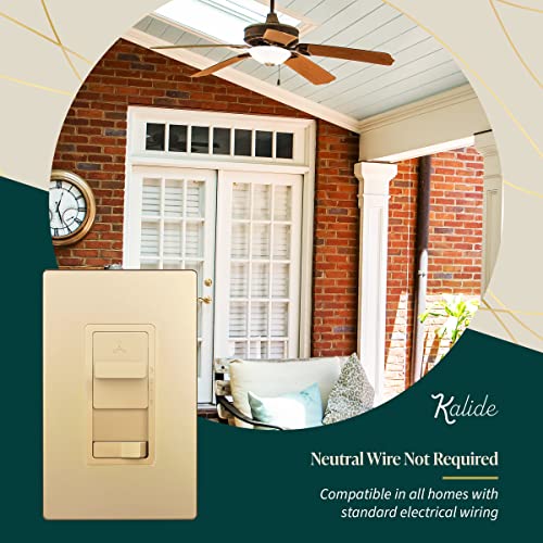 TOPGREENER Ceiling Fan Control and Light Switch, 3-Speed, Gold - color: Gold, size: Light Switch with Fan