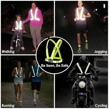 Reflective Safety Vest 2pcs - High Visibility Vest Adjustable Straps for Outdoor Jogging, Cycling, Walking and Riding - color: Green