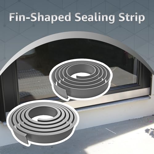 2Pcs Replacement for Andersen Storm Door Botton Sweep Fin Weatherstrip - color: Gray