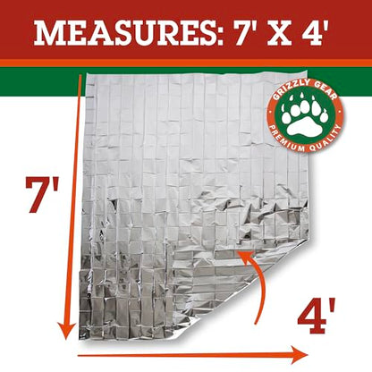 Grizzly Gear Emergency Mylar Thermal Blankets (10 Pack) Survival Kit - size: 10-Pack