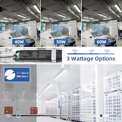 hykolity 4FT LED Vapor Tight Light, 40/50/60W Vapor Light Fixture, 130LM/W
