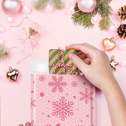 Metronic Bubble Mailer 6x10" 50 Pack Snowflake Cute Design Bubble Envelopes - color: Snowflake, size: 6x10" 50PC