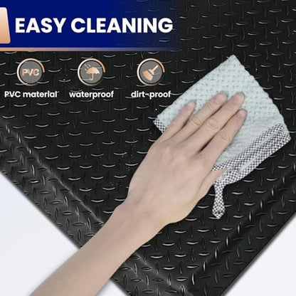 Nisorpa Anti Fatigue Mats Industrial 2' x 7' Ergonomic Standing Mat 15/16" Extra Thick Heavy Duty Commercial Diamond Plate Support Shop Floor Mat for Leg & Back Pain, Black - size: 2' x 7'