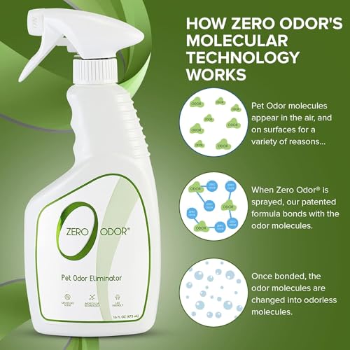 Zero Odor Pet Odor Eliminator Spray for Dog & Cat Urine, Carpet Deodorizer - size: 16 Fl Oz (Pack of 1)
