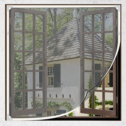 Adjustable Magnetic Seamless Fiberglass Window Screen mesh Replacement kit - Ventilation and Breathable Window Netting Repair Kit for Basement/Patio/Bathroom Vents/Bedroom Window Sills - size: frame:33'+screen:59"×99"x2