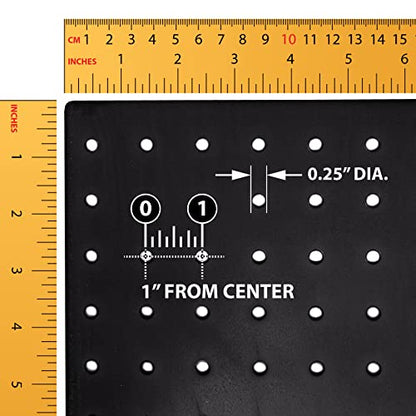 Azar Displays 700508-BLK-4B16 8-Inch W by 20-Inch H Revolving Black Pegboard Counter Display with 16-Pack of 4 inch Locking Hooks, Black - color: Black, style: Pegboard + Hooks