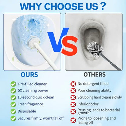 Disposable Toilet Brush and Holder Set with 40 Refills & Wand for Clorox - size: Starter Kit+40 Refill Heads