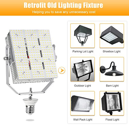 12 Pack LED Retrofit Kit for Parking Lot Light, 240W 34800LM 200-480V ETL Commercial LED Shoebox Light, 5000K E39 Mogul Base LED Shoebox Retrofit Kit for Outdoor Flood Light, Tennis Court