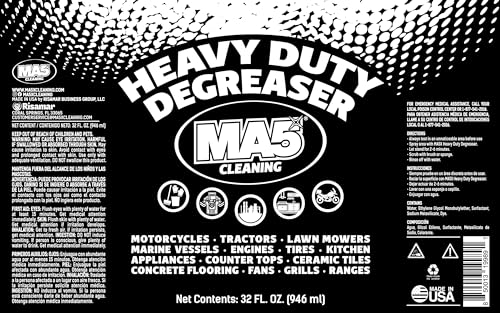 MA5x Heavy Duty Degreaser Cleaner | Indoor and Outdoor Formula | Commercial, Residential, Kitchen, Automotive and Equipment Degreaser and Cleaner | 32oz Spray Bottle | Pack of 2