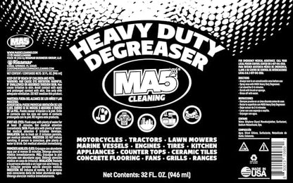 MA5x Heavy Duty Degreaser Cleaner | Indoor and Outdoor Formula | Commercial, Residential, Kitchen, Automotive and Equipment Degreaser and Cleaner | 32oz Spray Bottle | Pack of 2