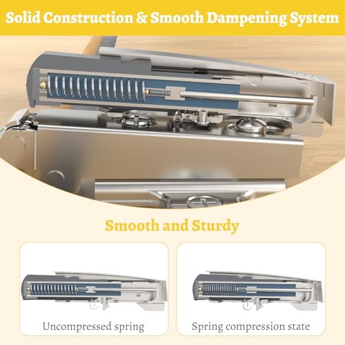 Onemake 10 Pack Soft Close Motion Damper Mechanism for Full Overlay Hinges, Smooth Slow Straight-Arm, Clip Top Retrofitting Attachment, Cabinet Door Concealed Replacement Hardware Accessories