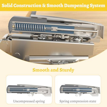 Onemake 10 Pack Soft Close Motion Damper Mechanism for Full Overlay Hinges, Smooth Slow Straight-Arm, Clip Top Retrofitting Attachment, Cabinet Door Concealed Replacement Hardware Accessories