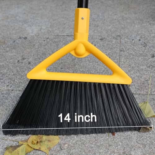 Heavy Duty Yellow Angle Broom with Long Handle - 4 Pack - color: 4pack Yellow