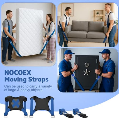 NOCOEX Moving Straps for Lifting 2-Person: Shoulder Lifting & Moving System - color: Blue