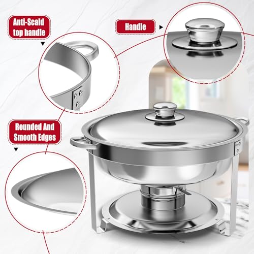 IMACONE Chafing Dish Buffet Set, 2 Pack, 5QT Round & 8QT Rectangle - size: 2-Pack