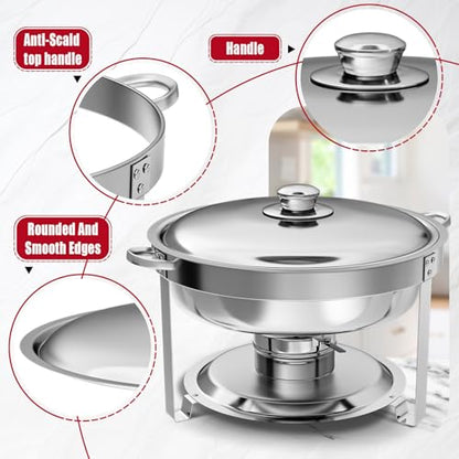 IMACONE Chafing Dish Buffet Set, 2 Pack, 5QT Round & 8QT Rectangle - size: 2-Pack
