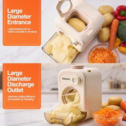 MOGAN Electric Cheese Grater, 5-in-1 Automatic Vegetable Slicer Shredder - color: Beige