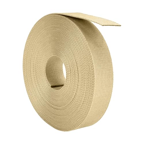 Woven Webbing Straps, 1 Inch Wide Polypropylene Webbing Tote Bags Leash Straps for Making Bag Handles, Dog Collars, Crafts Outdoor Supplies, 3.5 Yards Beige - color: Beige, size: 3.5 Yards
