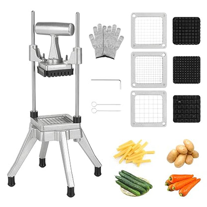 Commercial Vegetable Chopper & French Fry Cutter, 3-Blade Dicer - size: 1/4" & 3/8" & 1/2", style: 3in1 Chopper Dicer