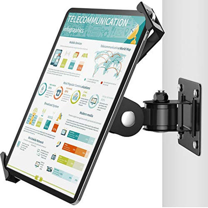 AboveTEK Tablet Wall Mount -360° Rotation iPad Wall Holder for Retail & Business, Anti Theft iPads Stand Fits 7"-11" Tablets Including iPad Pro/Air/Mini, Galaxy Tab - Security Lock & Key - (Black) - color: Black