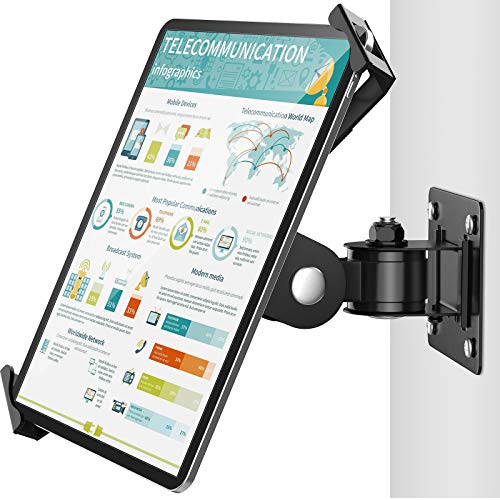 AboveTEK Tablet Wall Mount -360° Rotation iPad Wall Holder for Retail & Business, Anti Theft iPads Stand Fits 7"-11" Tablets Including iPad Pro/Air/Mini, Galaxy Tab - Security Lock & Key - (Black) - color: Black