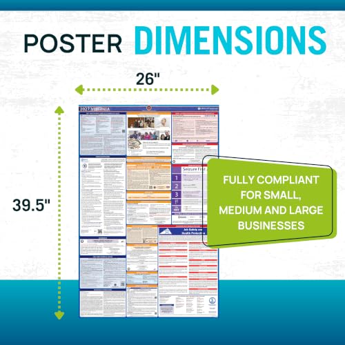Labor Law Poster Virginia 2027, Paper Unlaminated, State, Federal Notices - style: English (Paper)