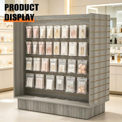 49.5”W x 24”D x 54”H - Retail Slat Wall Gondola Display with 3” Slatwall Units，Gray Wood Grain Versatile H-Unit Slatwall Display Stand (Gray Wood Grain) - color: Gray Wood Grain