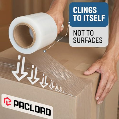 5” x 1000’ Stretch Wrap Mini 12 Rolls with Handle – Clear Plastic Stretch Film 80 Gauge, 500% Elongation, Heavy Duty Shrink Wrap for Moving, Packing & Shipping - style: Pack of 12