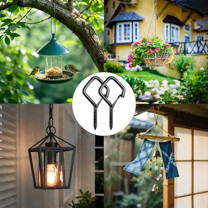 17 Pcs 2.2in Windproof Ceiling Hooks for Plants & Lights - color: Black, size: 17Pcs