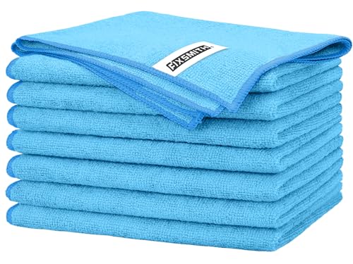 FIXSMITH Blue Microfiber Cleaning Cloth -Pack of 8, Highly Absorbent Cleaning Rags, 16"X12" All Purpose Cleaning Towels for Housekeeping, Kitchen, Car, Lint Free and Reusable Microfiber Towels - color: Blue, size: 8pk