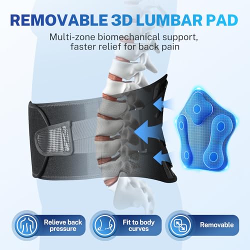 Back Brace for Women Men for All-day Wear & Support, Enhanced Back Support - size: L